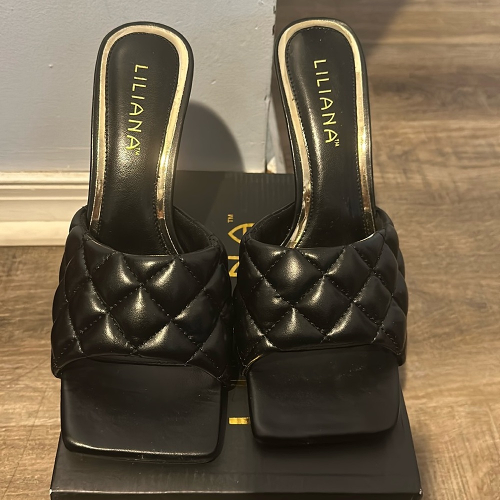 Quilted Liliana mule heels